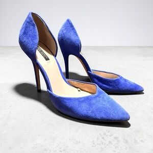 Zara Blue Suede Stiletto Pointed Toe Pumps Women's EU 40 ZARA High Heel US 9